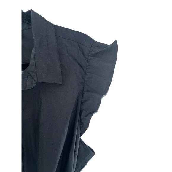 Women's Forever 21+ Black Flutteer Sleeve Woven Shirt Dress Size 3X - Picture 5 of 7